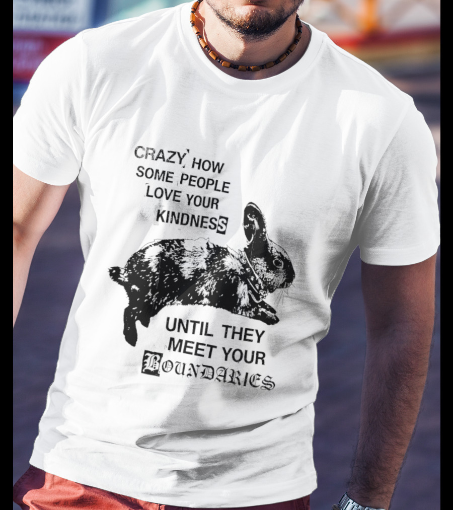 Rabbit Crazy How Some People Love Your Kindness Until They Meet Your Boundaries T-Shirt