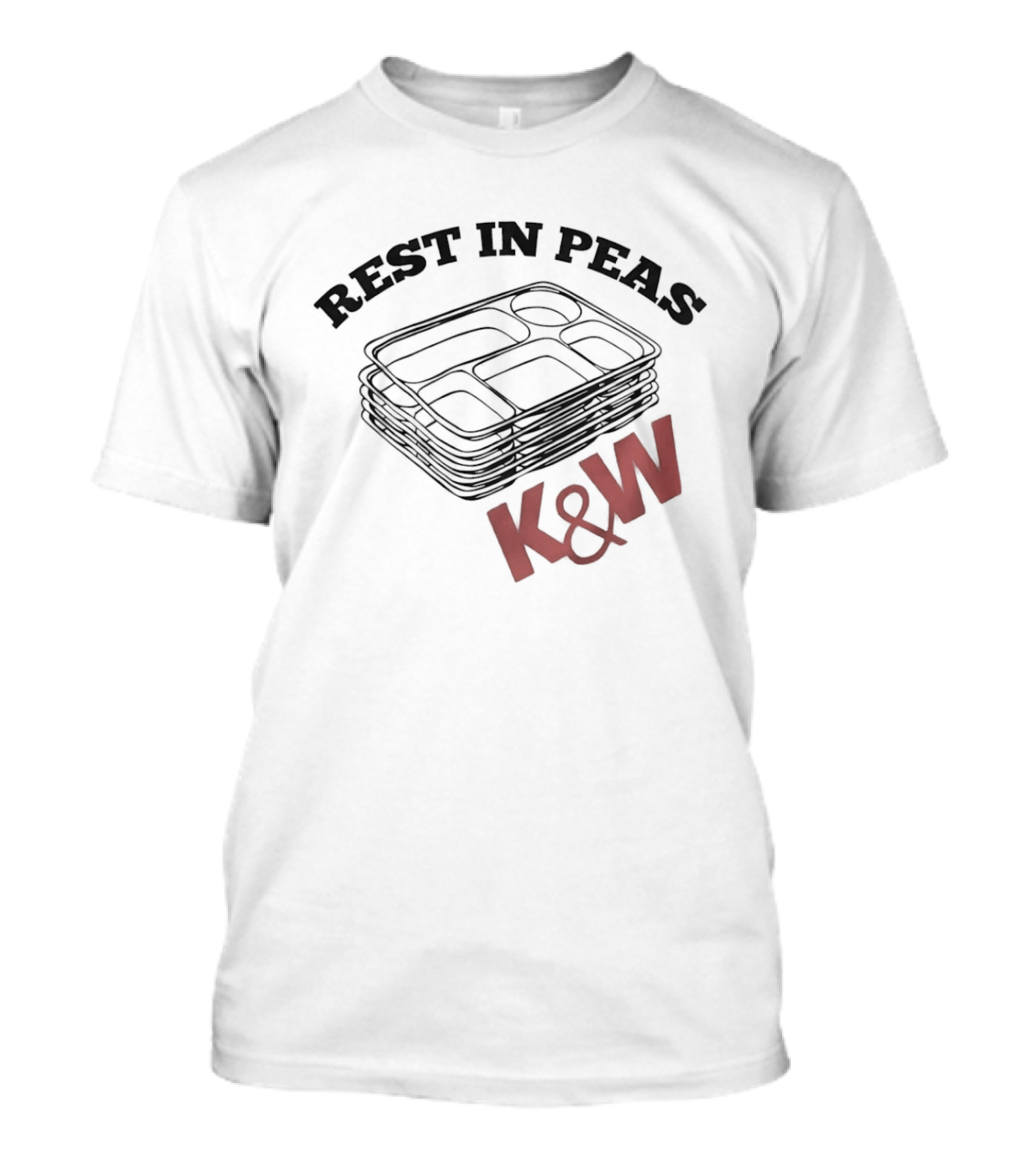 Rest In Peas K&W Cafeteria Tray Stack Retro Humor T-Shirt