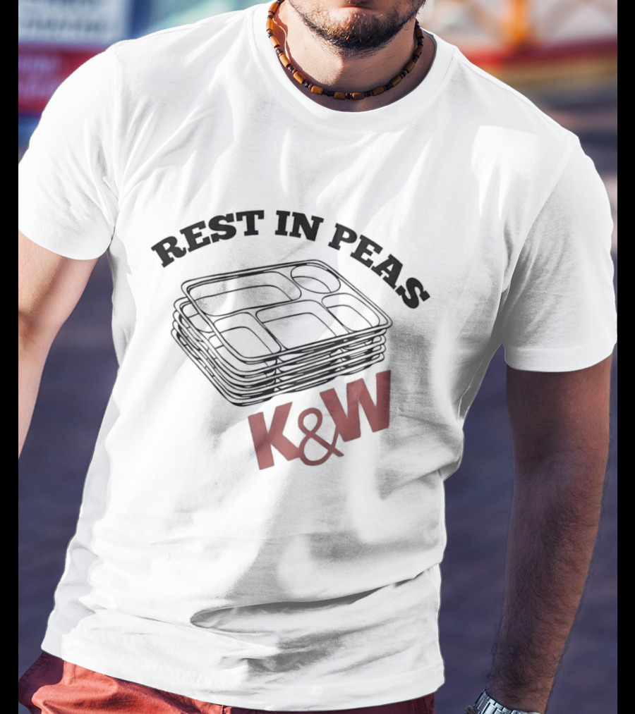 Rest In Peas K&W Cafeteria Tray Stack Retro Humor T-Shirt