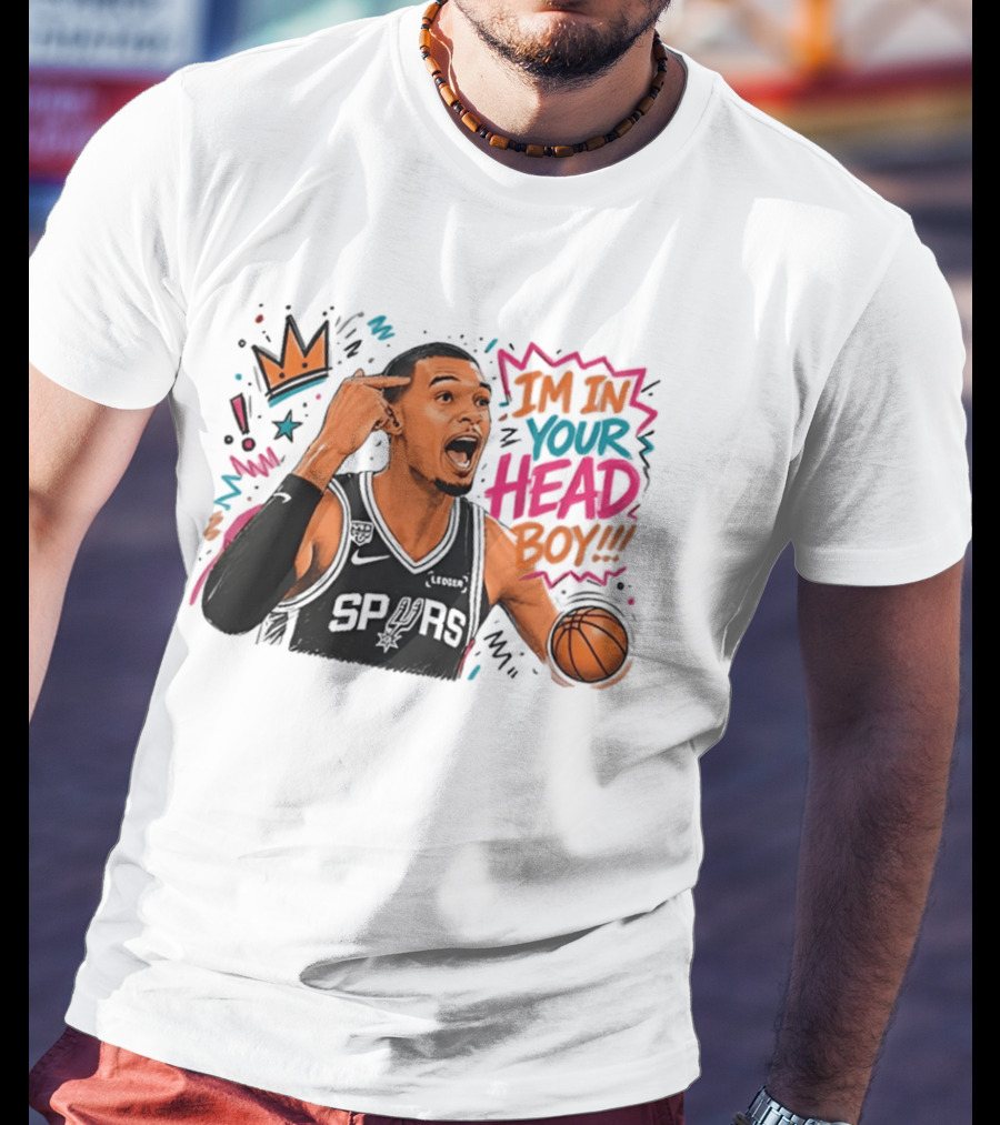 San Antonio Spurs Victor Wembanyama I'm In Your Head Boy Basketball Star T-Shirt