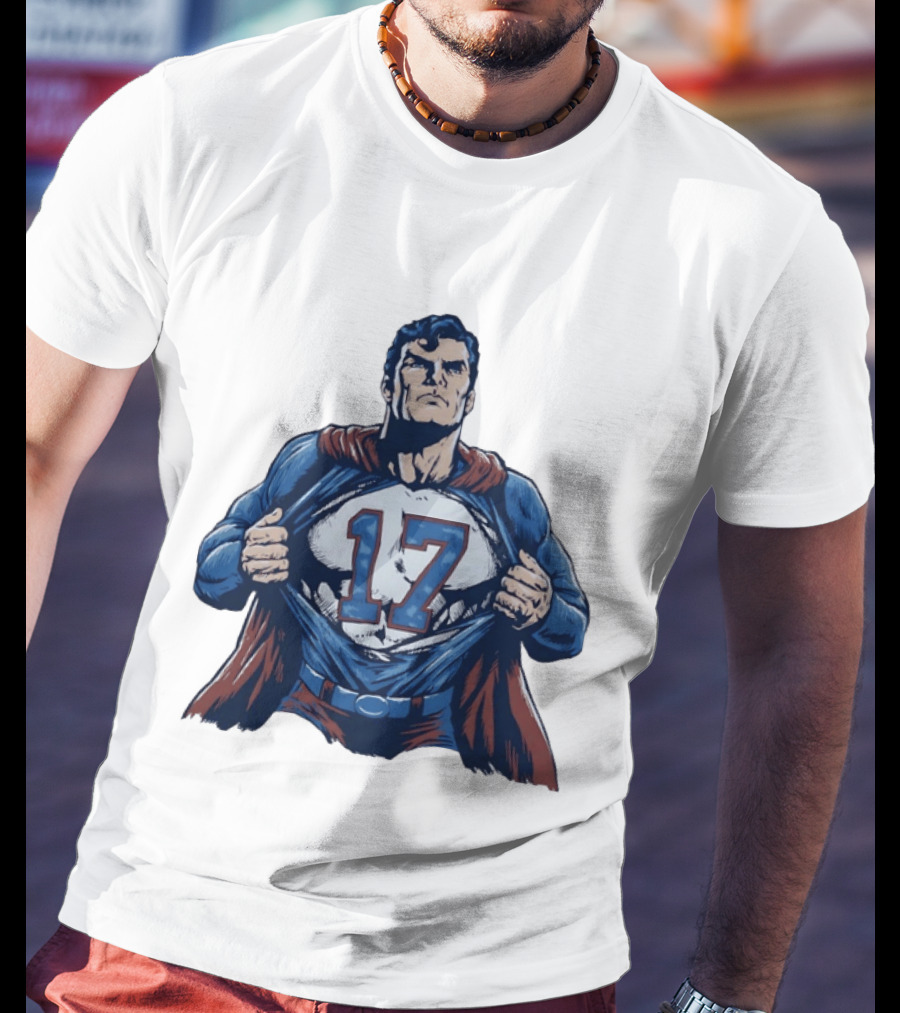 Superman Secret Identity 17 Josh Allen Buffalo Bills T-Shirt