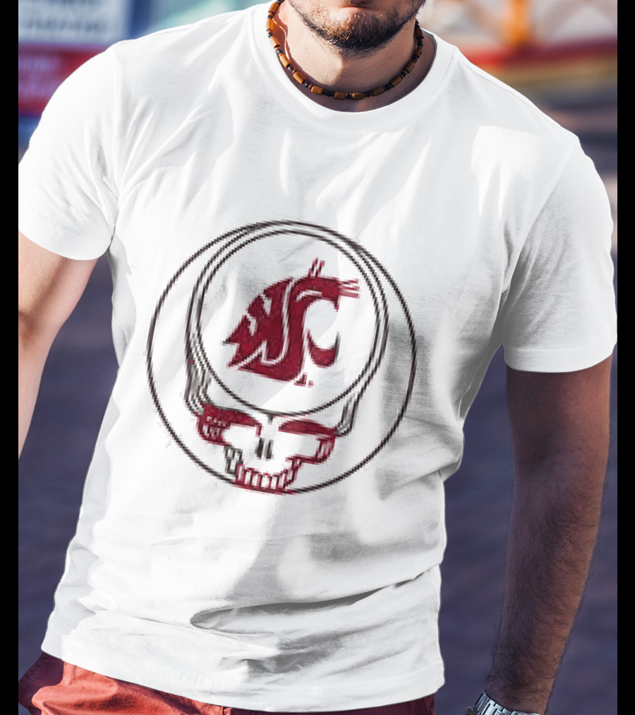 Grateful Dead Skull Washington State Cougars Collaboration T-Shirt