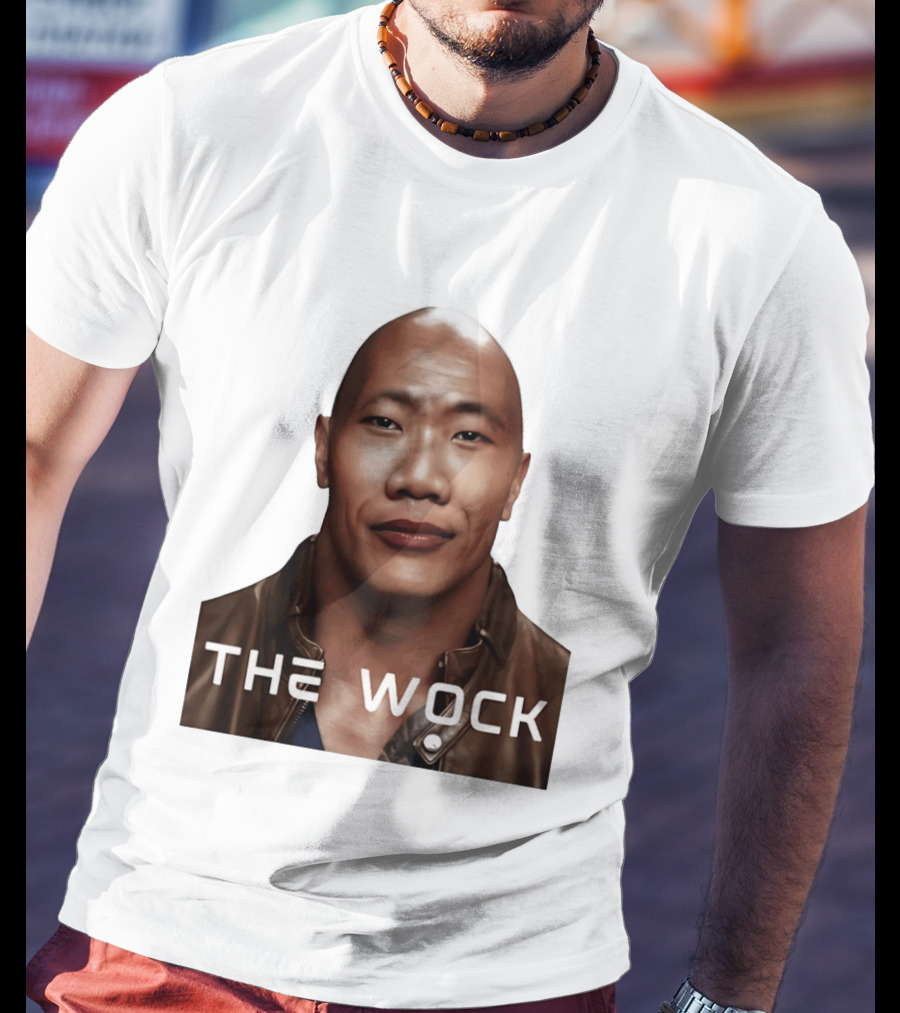 The Wock Parody Face Mashup The Rock And Wok T-Shirt
