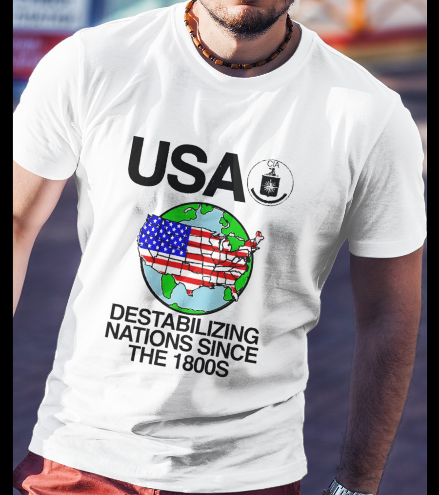 USA Destabilizing Nations Globe Map Theme Since The 1800s T-Shirt