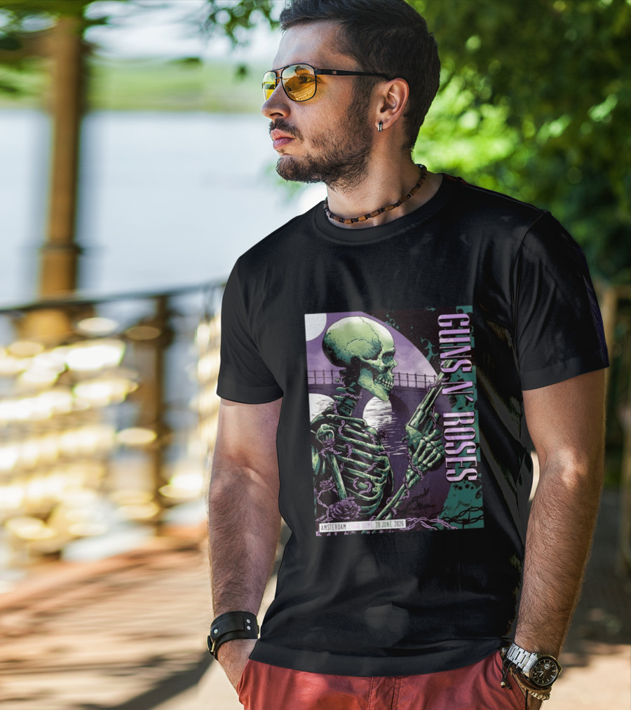 Guns N Roses Amsterdam Ziggo Dome 20 June 2026 Skeleton Bridge T-Shirt