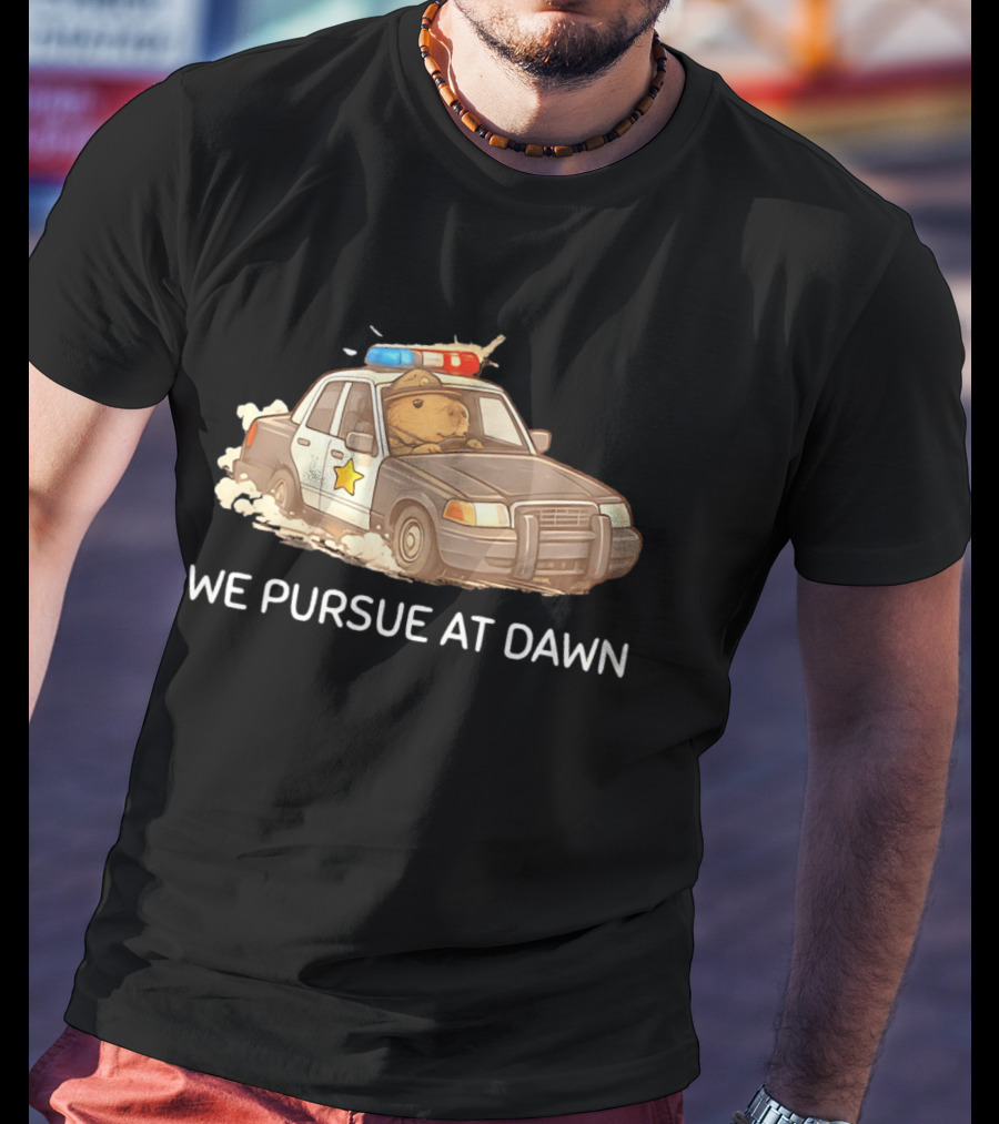 Capybara Police Car We Pursue At Dawn T-Shirt