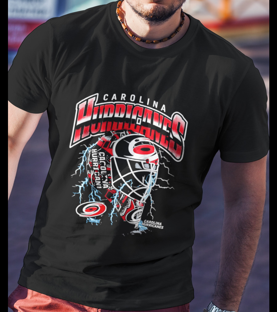 Carolina Hurricanes NHL Hockey Mask Lightning T-Shirt