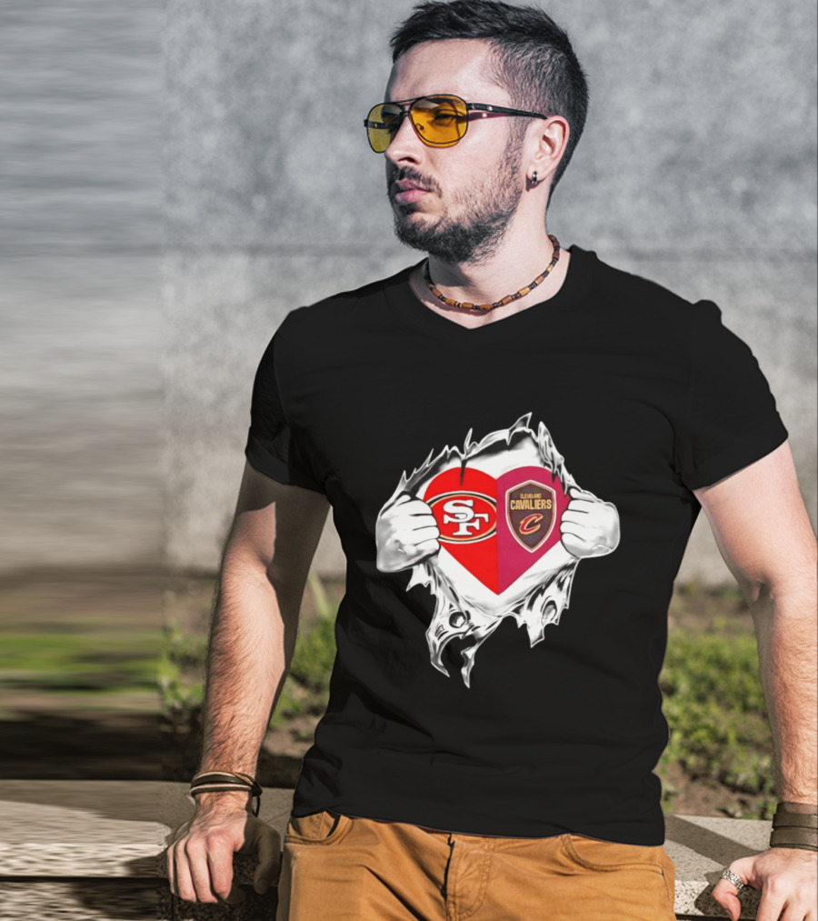 Cleveland Cavaliers And San Francisco 49ers Heartfelt Passion T-Shirt