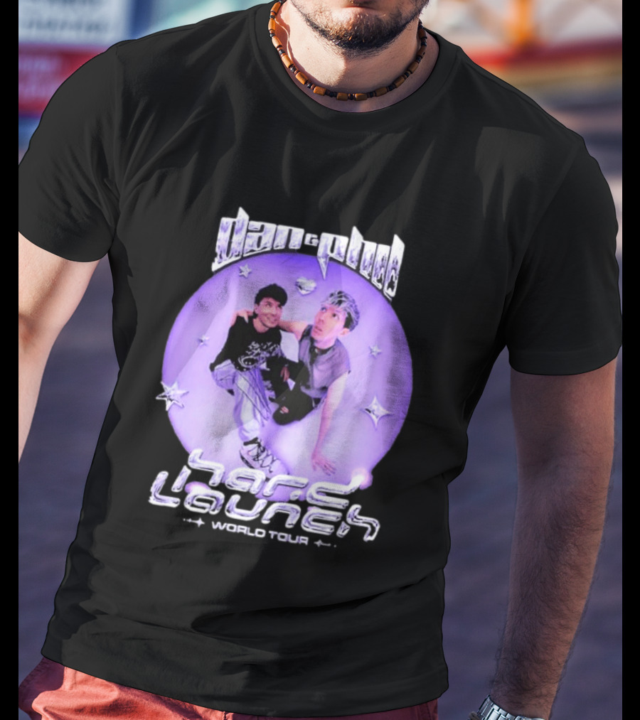Dan And Phil Hard Launch World Tour 2026 2027 Purple Circle Star T-Shirt