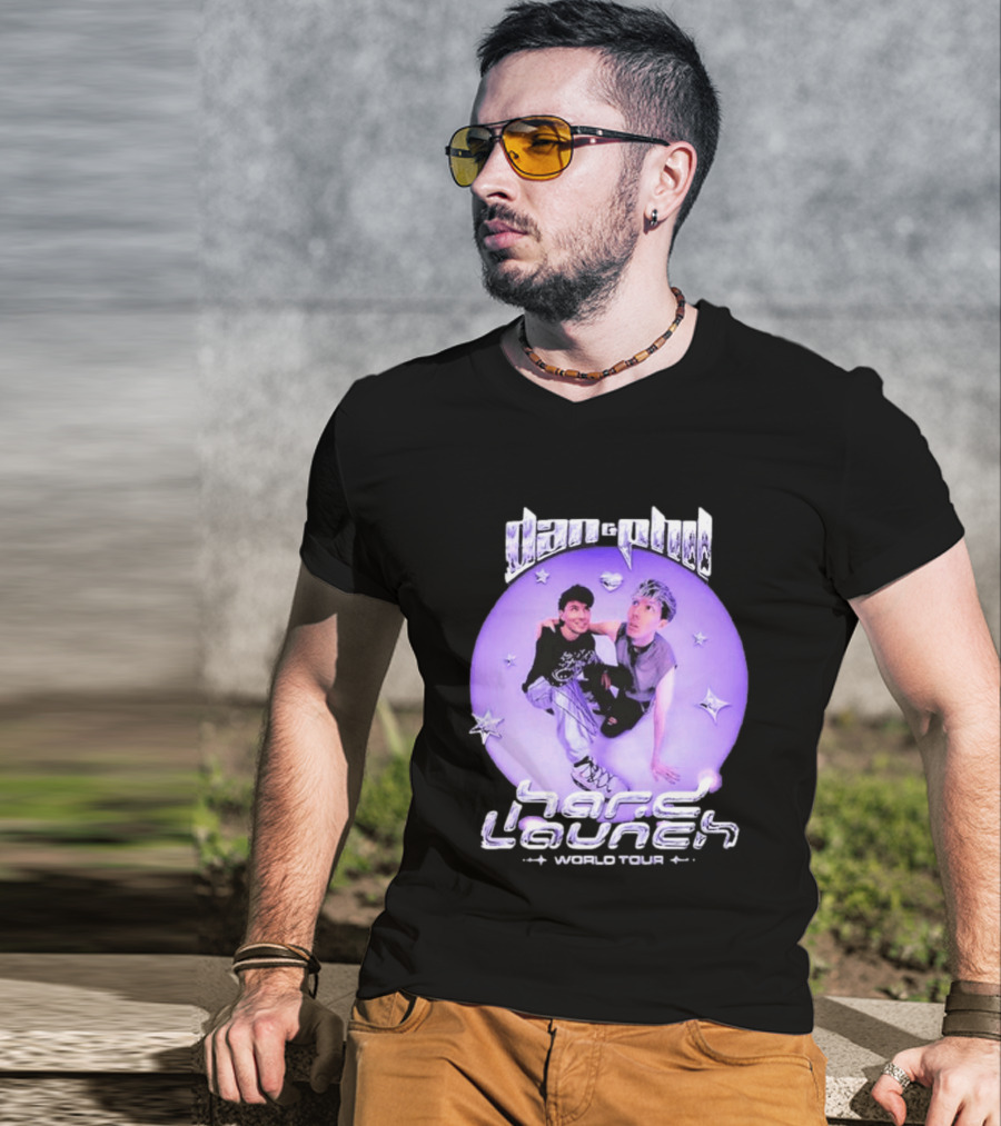 Dan And Phil Hard Launch World Tour 2026 2027 Purple Circle Star T-Shirt