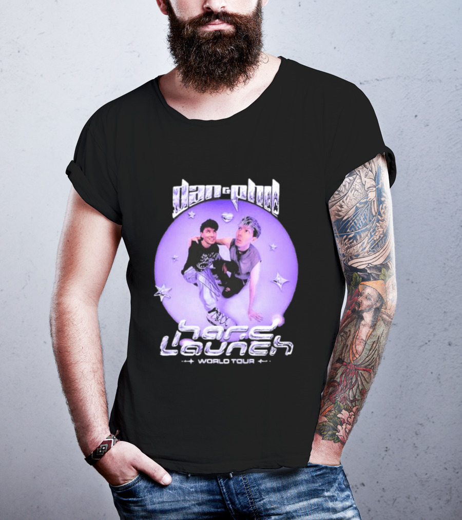 Dan And Phil Hard Launch World Tour 2026 2027 Purple Circle Star T-Shirt
