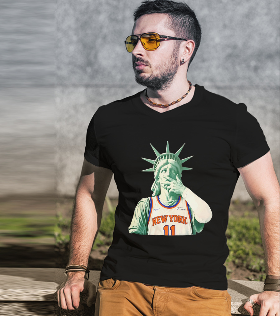 New York Knicks Statue Of Liberty Number 11 Jalen Brunson 2026 T-Shirt