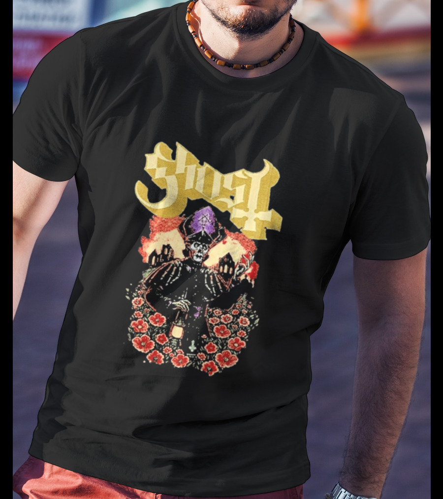 Ghost Band Summer 2026 Exclusive Peace Field Skeleton Priest And Floral T-Shirt