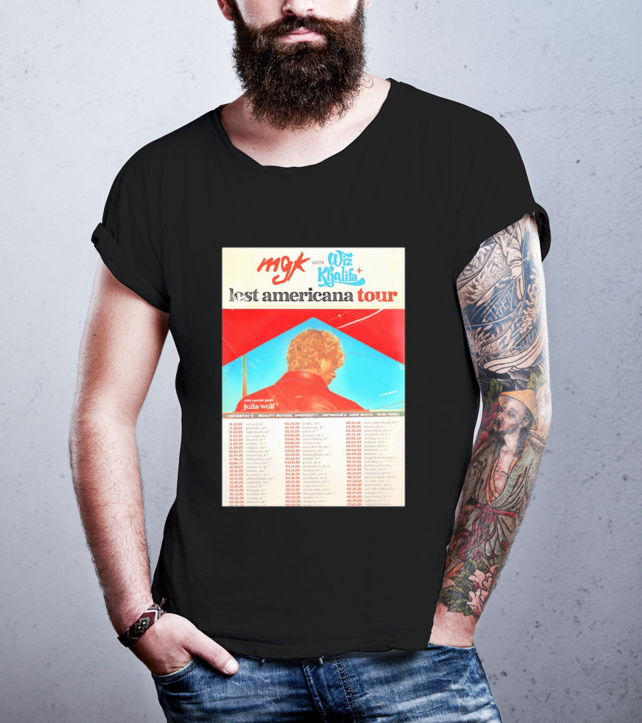 MGK Wiz Khalifa Lost Americana Tour Julia Wolf Guest T-Shirt