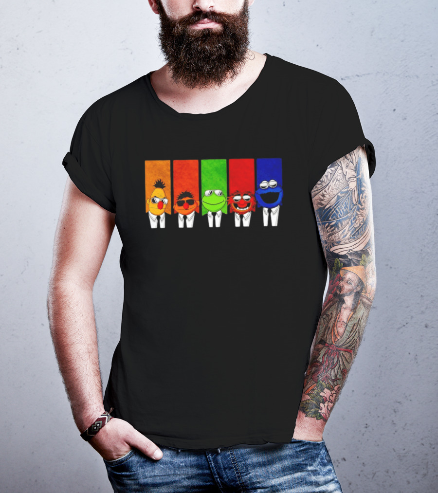 Bert Ernie Kermit Animal Cookie Monster Reservoir Dogs Mashup T-Shirt