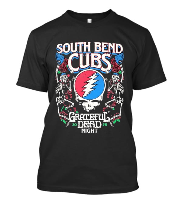 South Bend Cubs 2026 Grateful Dead Night Steal Your Face Baseball Skeleton T-Shirt