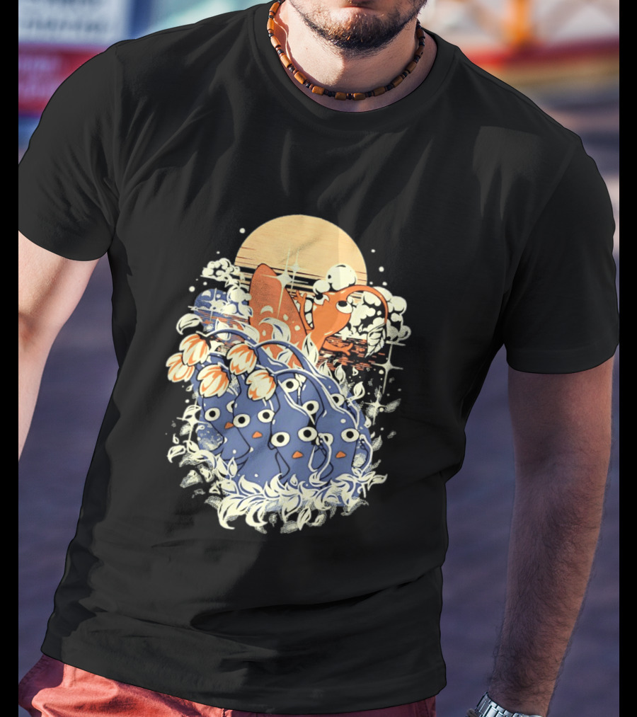 Surfing Pikmin Good Wave Sunset Retro Adventure T-Shirt
