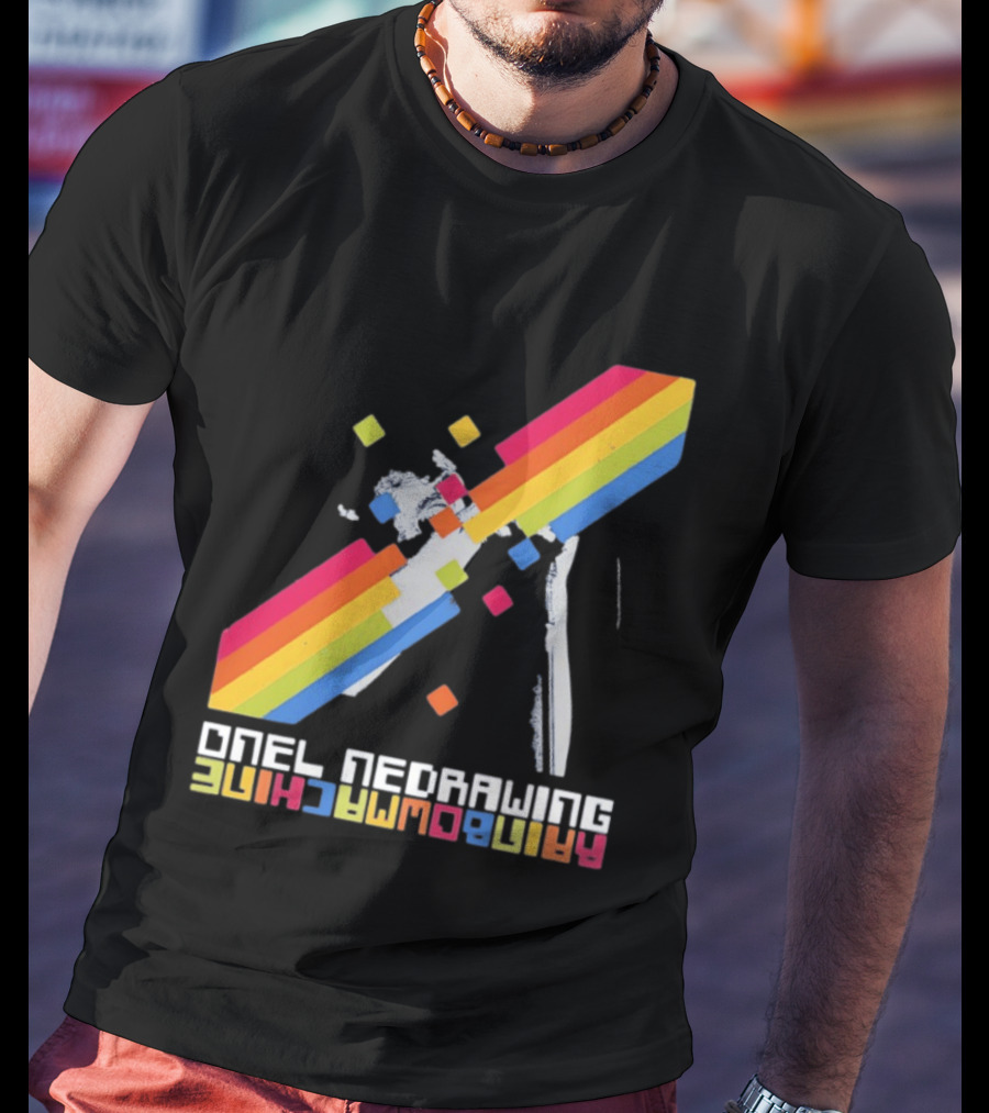 Onelinedrawing Rainbowmachine Colorful Abstract Blocks T-Shirt