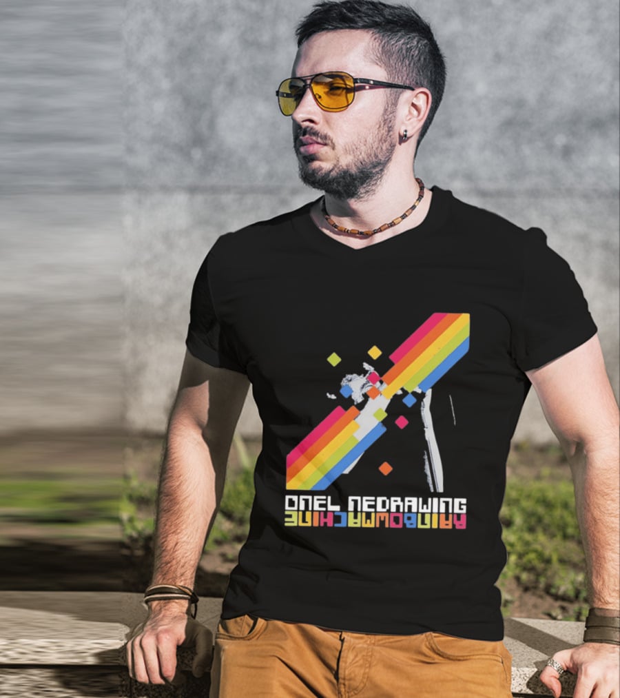 Onelinedrawing Rainbowmachine Colorful Abstract Blocks T-Shirt