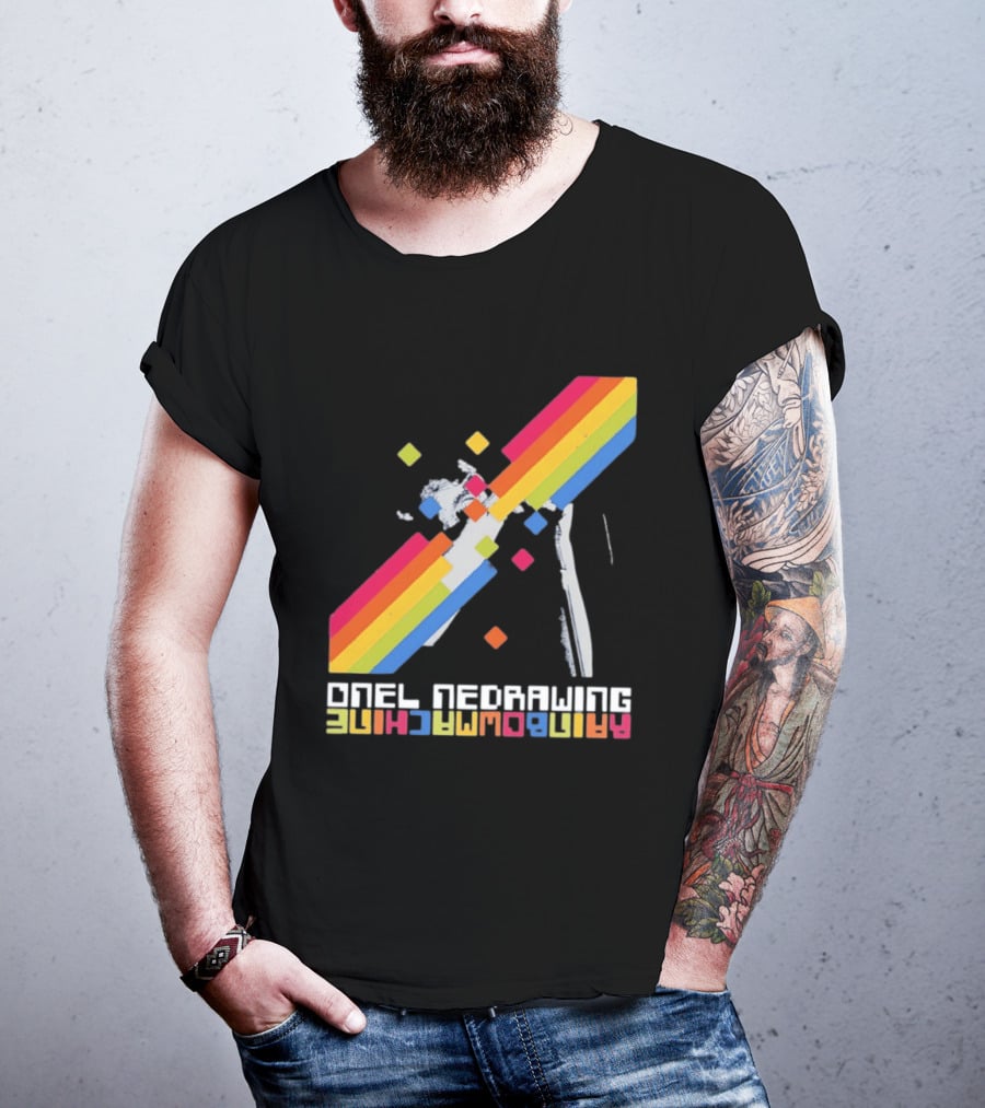 Onelinedrawing Rainbowmachine Colorful Abstract Blocks T-Shirt