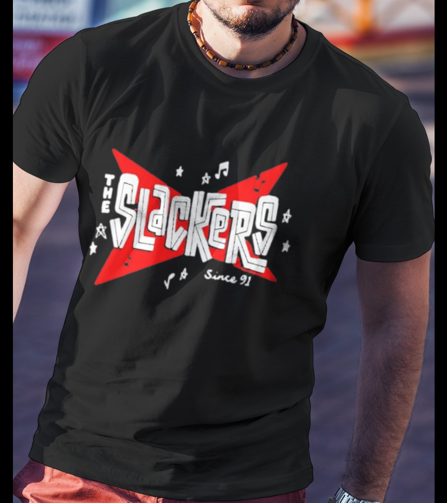 The Slackers Since 91 Tour Retro Music Notes And Stars T-Shirt