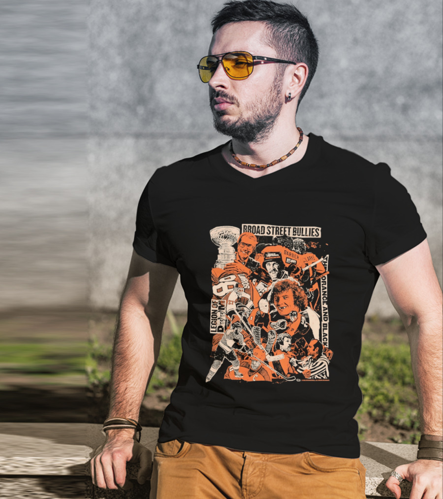 Philadelphia Flyers Broad Street Bullies Legion Of Doom Orange And Black T-Shirt