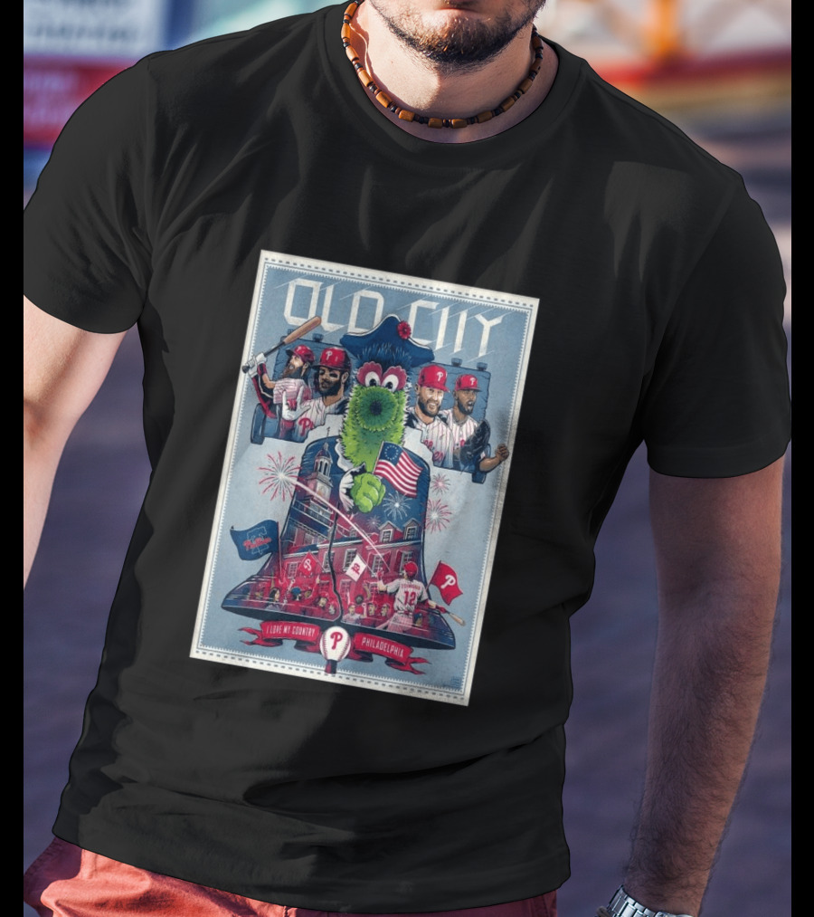 Old City Phillies I Love My Country Philadelphia T-Shirt
