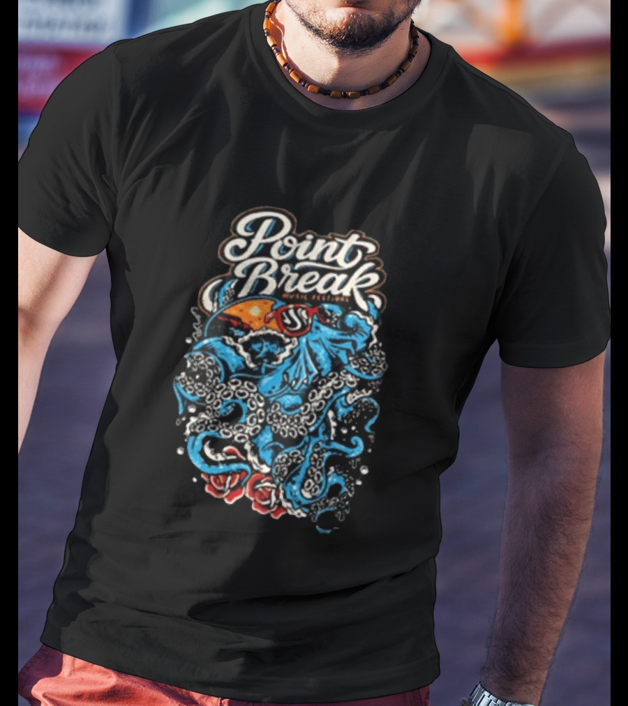 Point Break Festival Virginia Beach VA June 20 21 2026 Octopus Ocean Waves T-Shirt