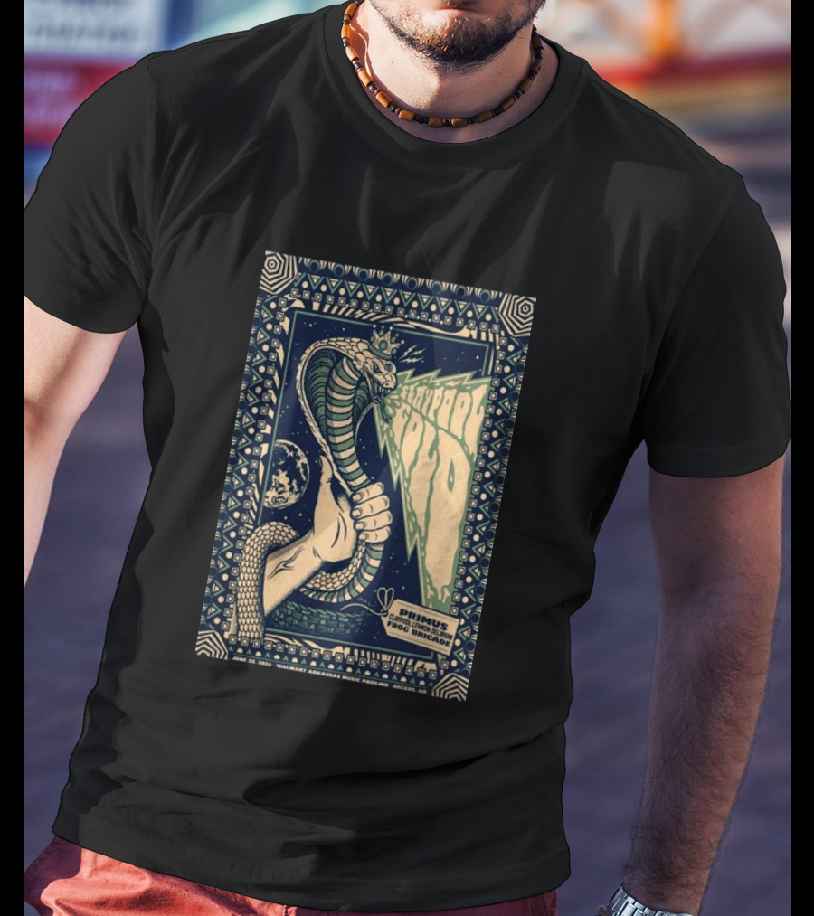 Primus June 17 2023 Walmart Arkansas Amphitheater Clapool Lennon Delirium Frog Brigade Concert Snake Earth T-Shirt