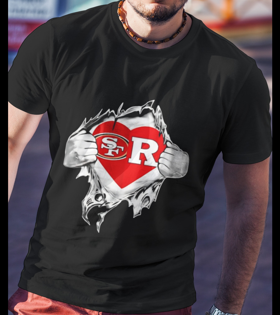 San Francisco 49ers Rutgers Scarlet Knights Heart Scratch Passion T-Shirt