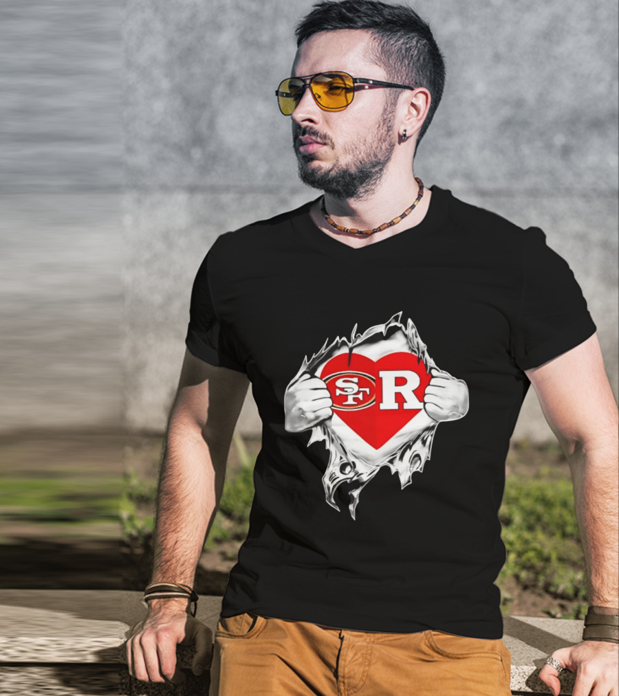 San Francisco 49ers Rutgers Scarlet Knights Heart Scratch Passion T-Shirt