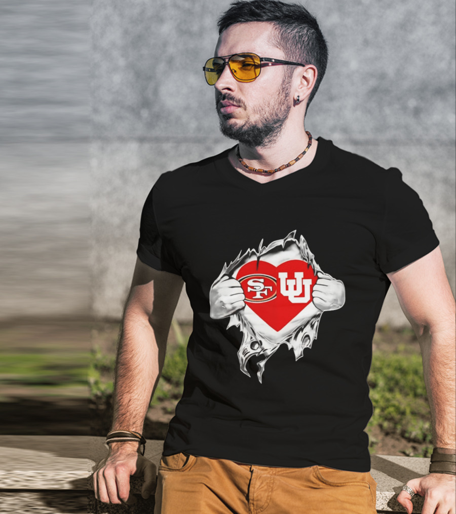 San Francisco 49ers Utah Utes It's In My Heart T-Shirt