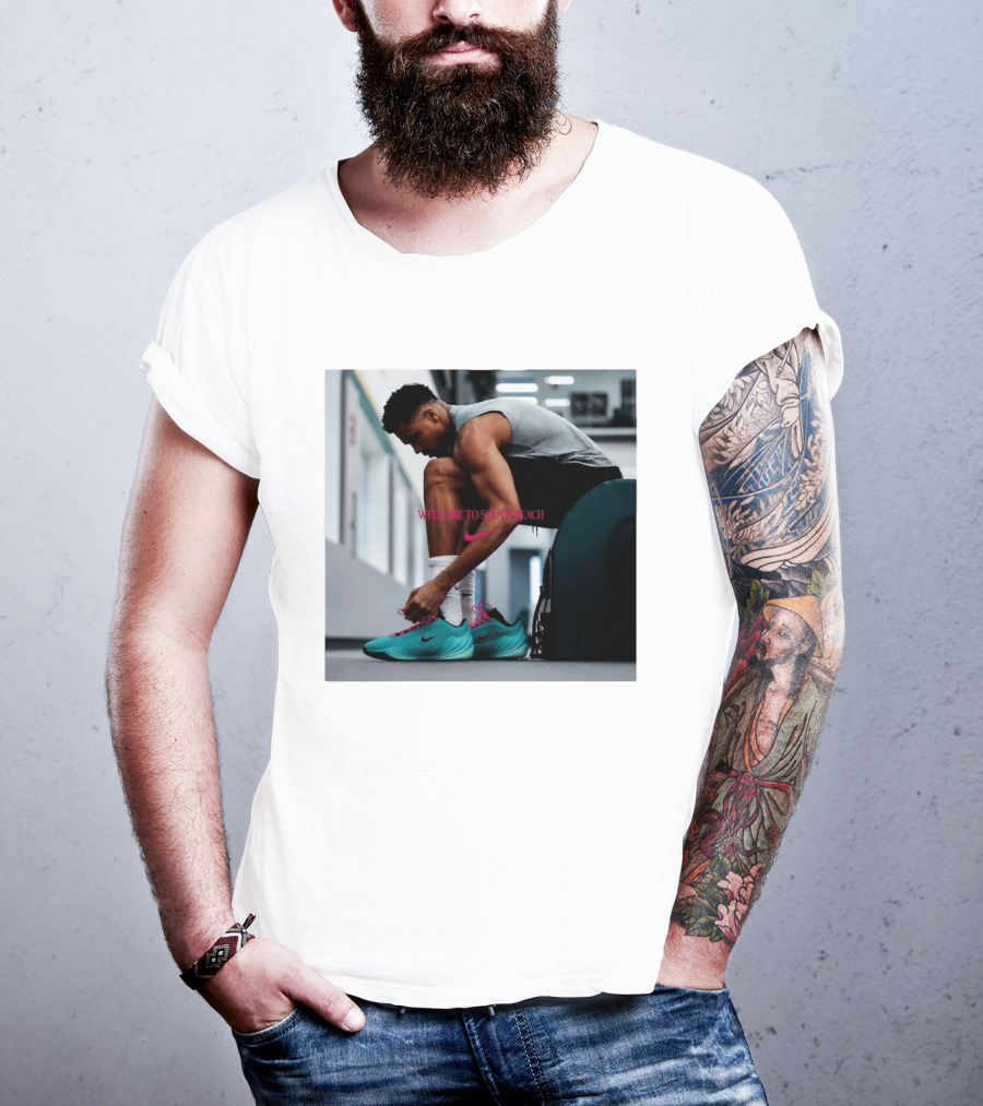 Nike Giannis Antetokounmpo Welcome To South Beach Milwaukee Bucks T-Shirt