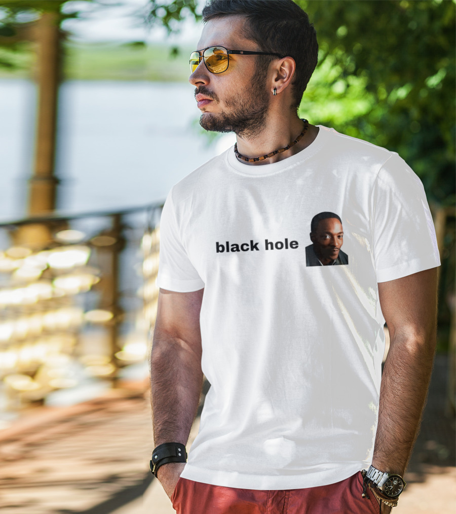 Black Hole Anthony Mackie Face T-Shirt