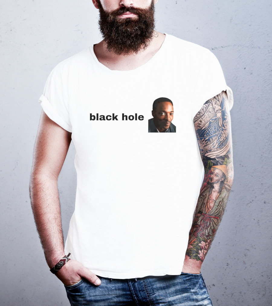 Black Hole Anthony Mackie Face T-Shirt