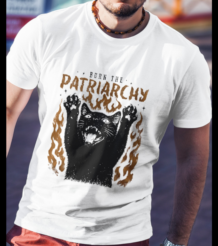 Burn The Patriarchy Feminism Cat Empowerment T-Shirt