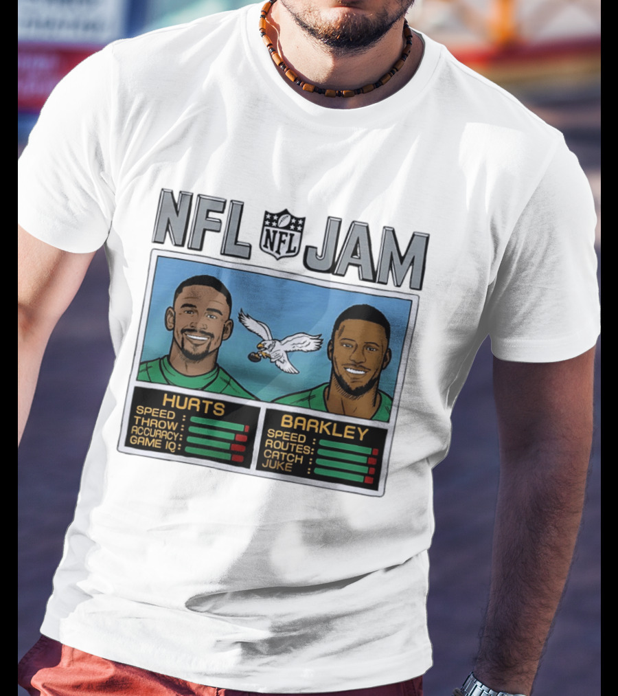 NFL Jam Jalen Hurts Saquon Barkley Philadelphia Eagles Video Game T-Shirt