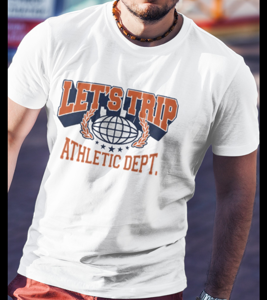 Let's Trip Athletic Dept Go Sports Globe Stars T-Shirt