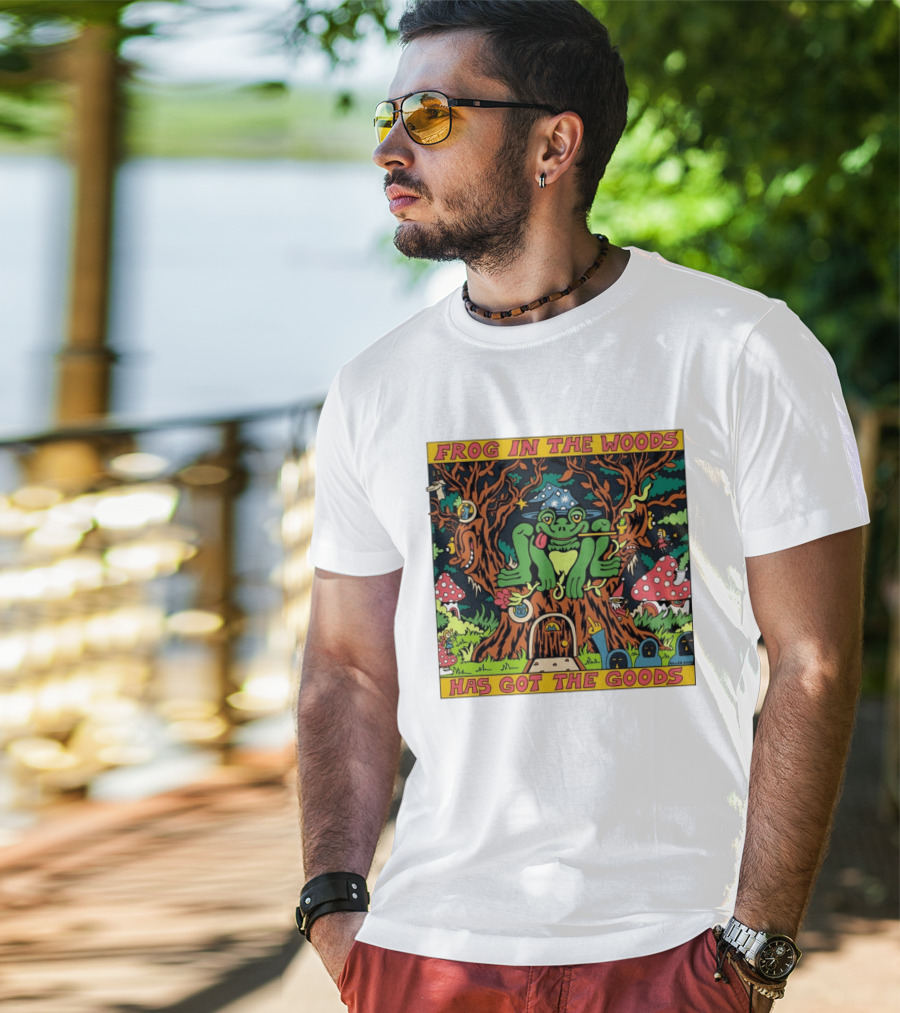 Frog In The Woods Has Got The Goods Killer Acid Psychedelic Forest Scene T-Shirt