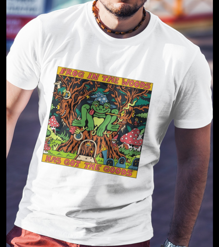 Frog In The Woods Has Got The Goods Killer Acid Psychedelic Forest Scene T-Shirt