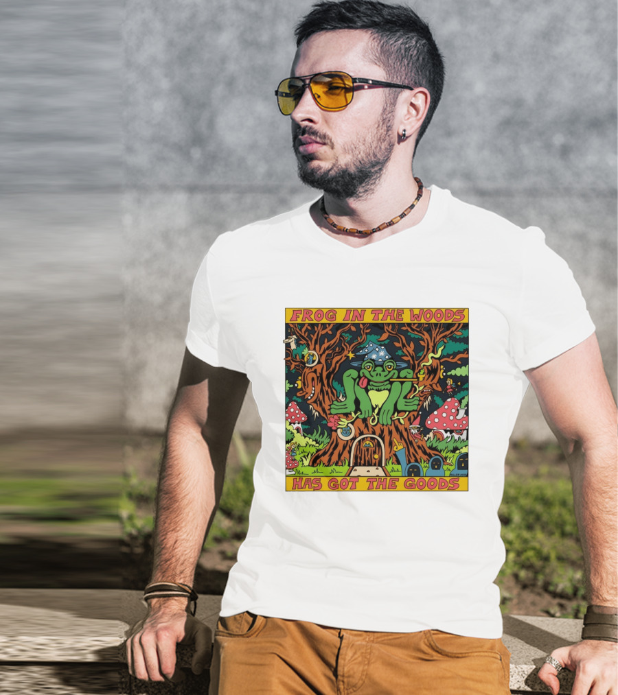Frog In The Woods Has Got The Goods Killer Acid Psychedelic Forest Scene T-Shirt