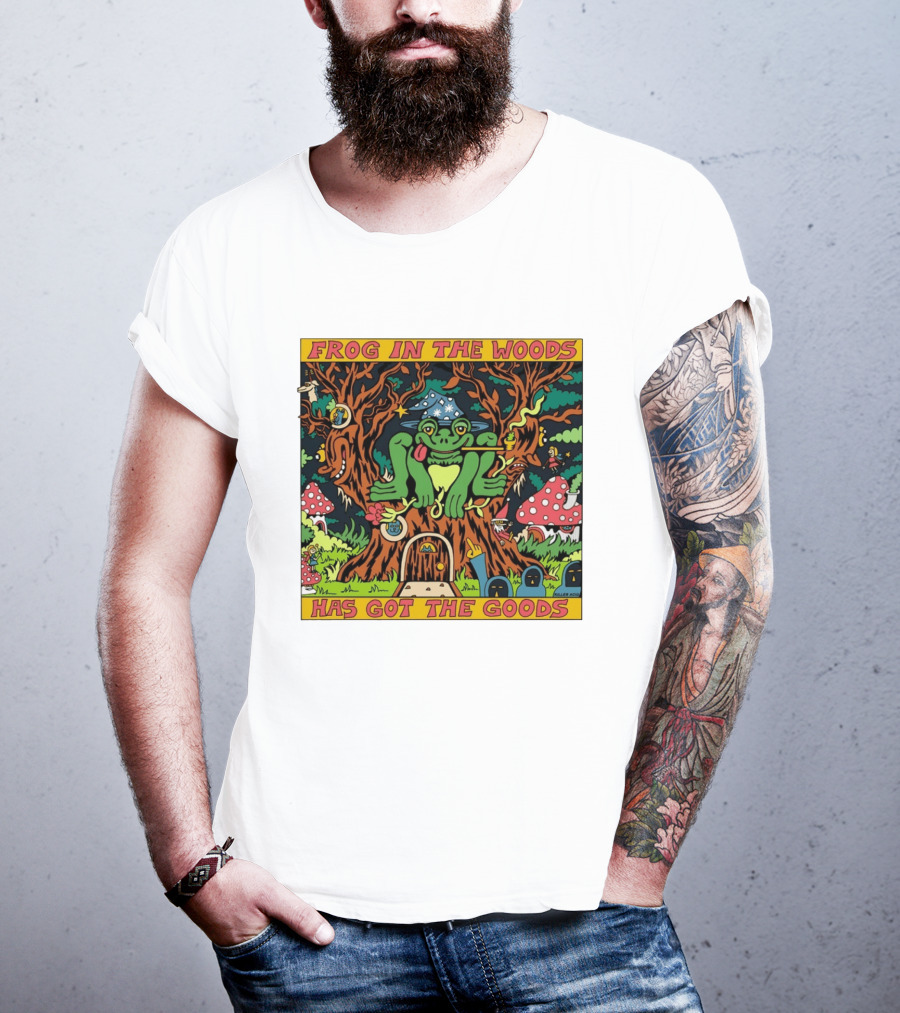Frog In The Woods Has Got The Goods Killer Acid Psychedelic Forest Scene T-Shirt