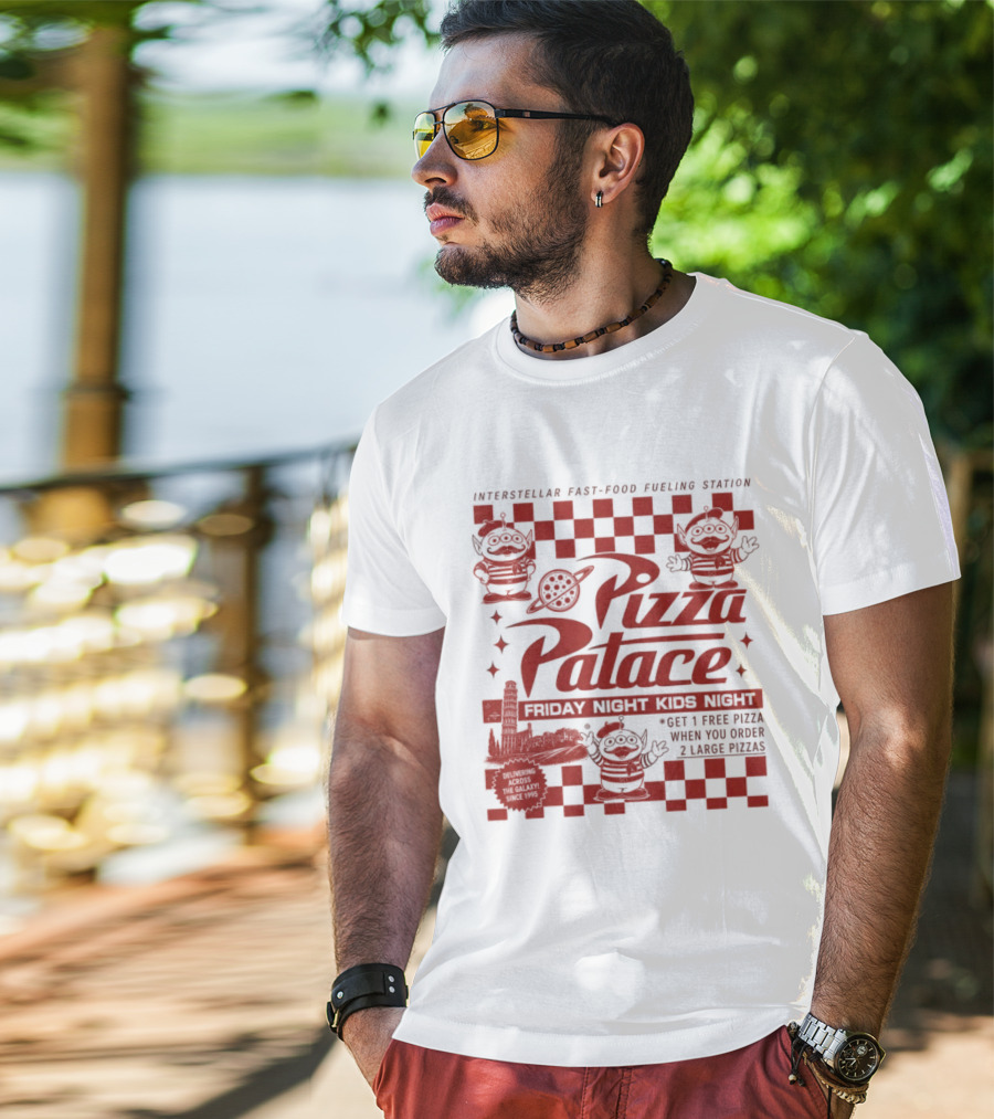 Pizza Palace Skeeball Fast Food Arcade Person Get 1 Free Pizza T-Shirt