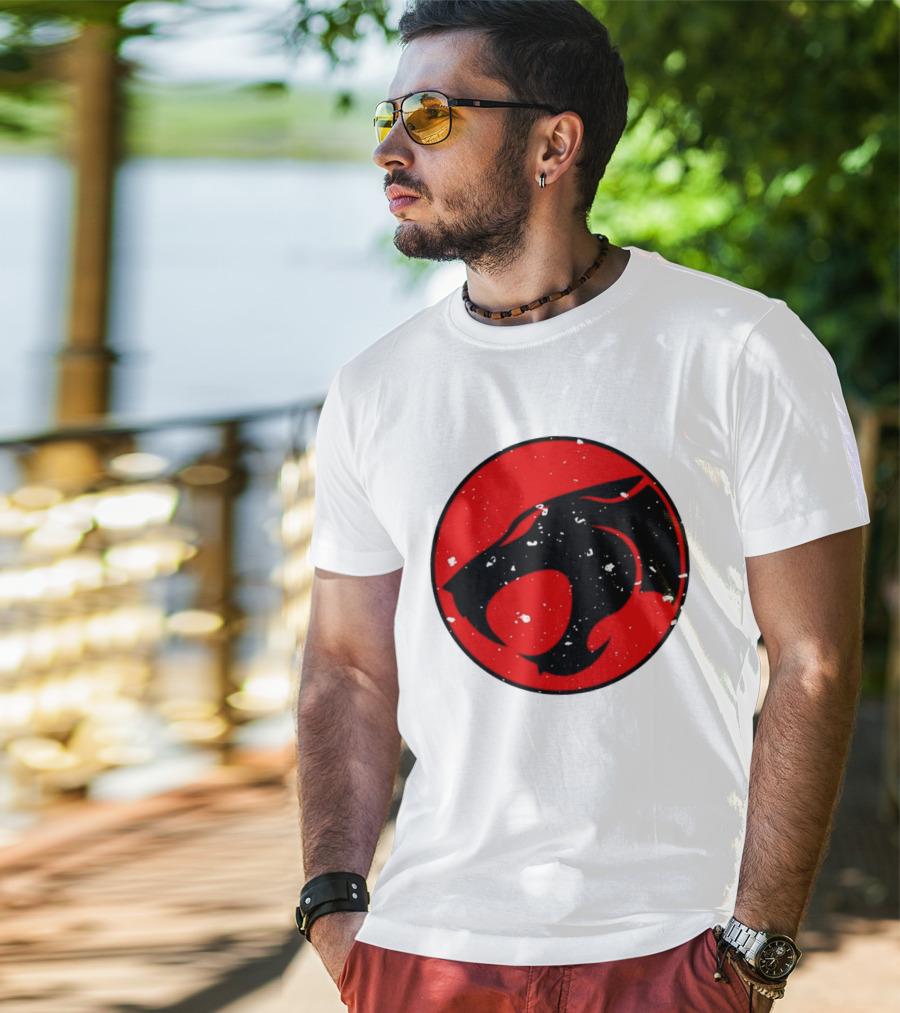 Thunder Jaguar Cat Red Circle T-Shirt