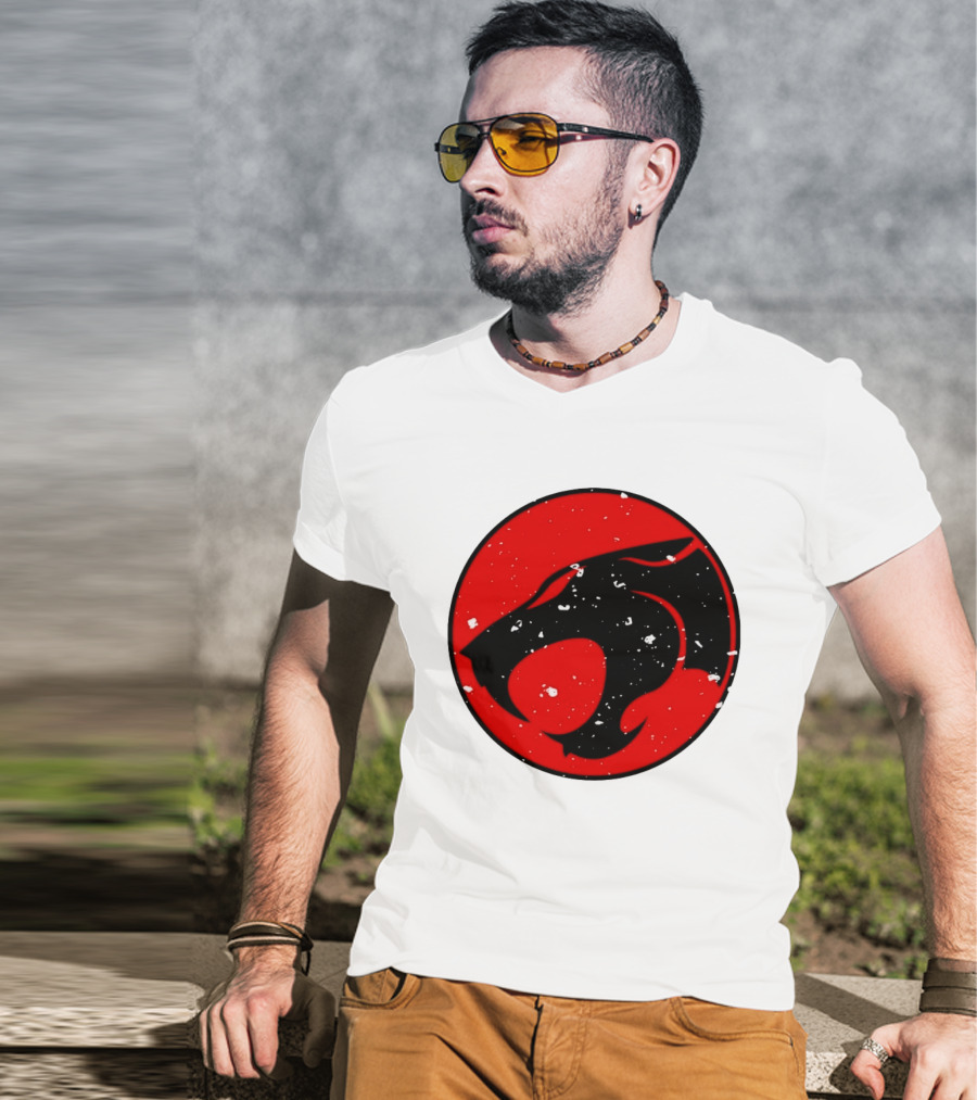 Thunder Jaguar Cat Red Circle T-Shirt