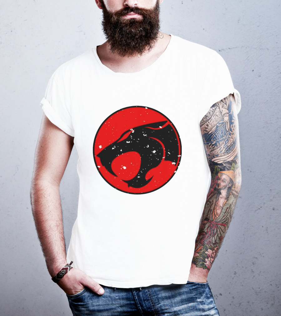 Thunder Jaguar Cat Red Circle T-Shirt