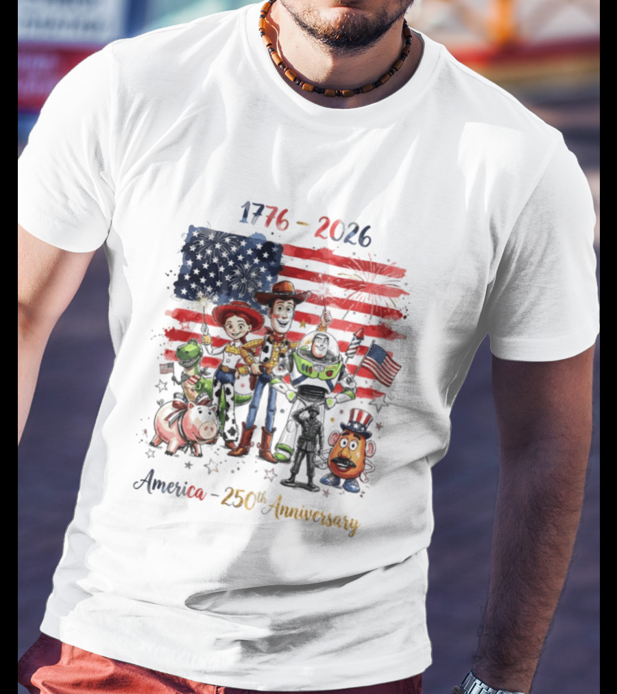 Woody Buzz Rex Hamm Jessie 1776 2026 America 250th Anniversary T-Shirt