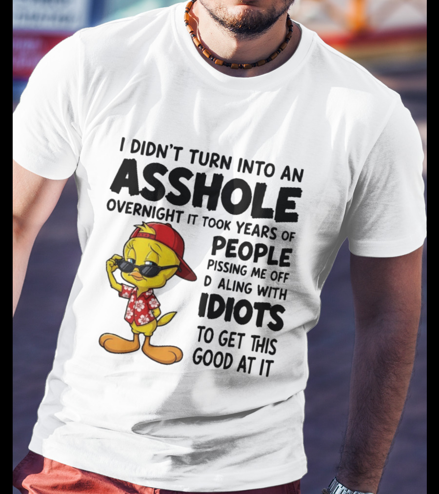 Tweety Bird I Didn't Turn Into An Asshole Overnight It Took Years Of People Pissing Me Off Dealing With Idiots T-Shirt