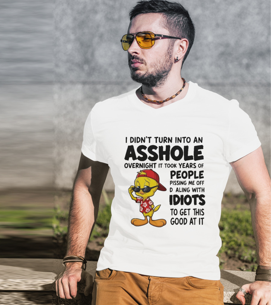 Tweety Bird I Didn't Turn Into An Asshole Overnight It Took Years Of People Pissing Me Off Dealing With Idiots T-Shirt
