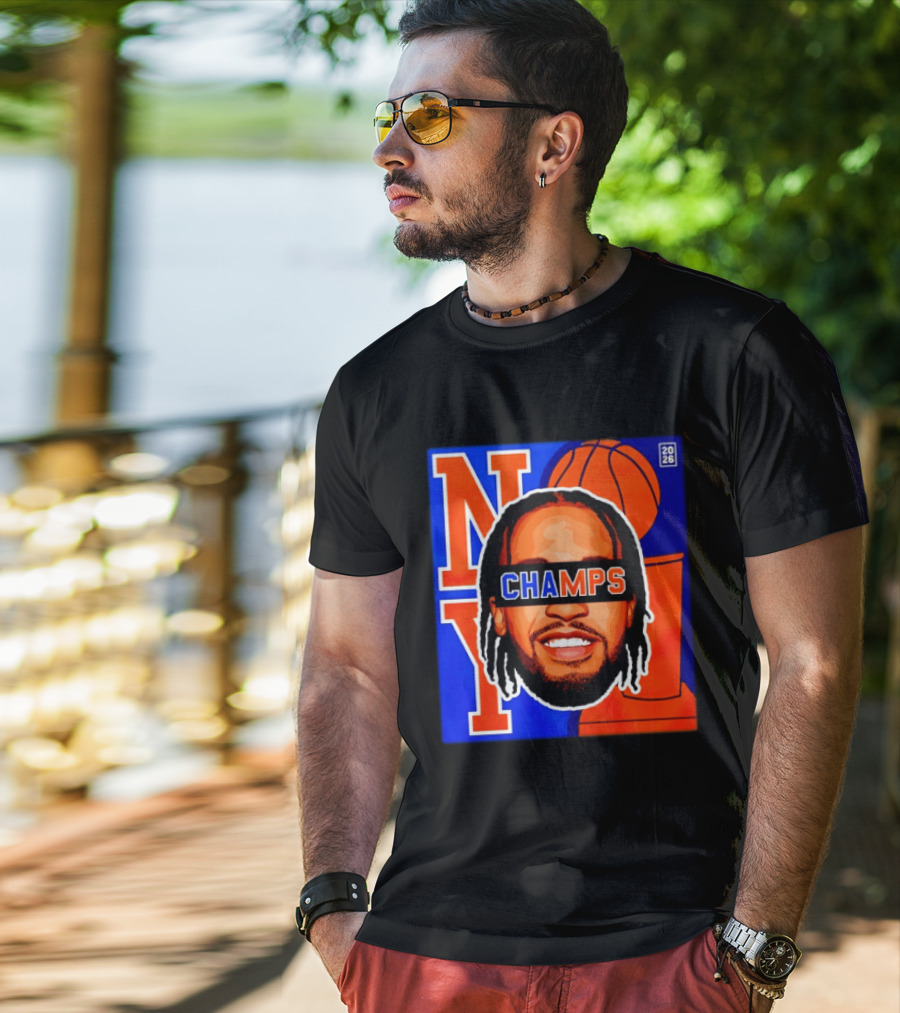 Jalen Brunson New York Knicks 2026 Champs Big Head NBA Basketball T-Shirt